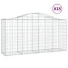 vidaXL Obl&uacute;kov&eacute; gabi&oacute;nov&eacute; ko&scaron;e 15 ks 200x50x100/120cm pozinkov. železo