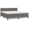 vidaXL Boxspring posteľ s matracom siv&aacute; 180x200 cm umel&aacute; koža