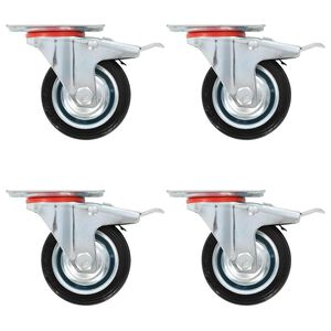 vidaXL Otočn&eacute; kolieska s dvojitou brzdou 4 ks, 75 mm