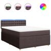vidaXL Boxspring posteľ s matracom tmavohned&aacute; 140x190 cm l&aacute;tka