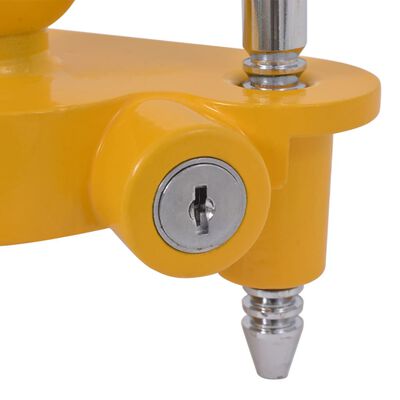 vidaXL Zámok pre prívesný vozík s 2 kľúčmi, oceľ a zliatina hliníka, žltý