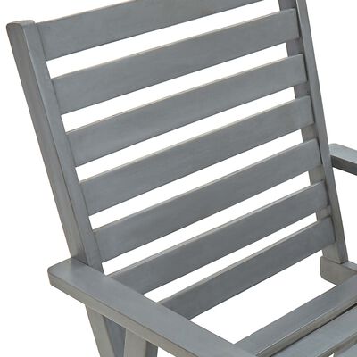 vidaXL Vonkajšie jedálenské stoličky 6 ks sivé akáciový masív