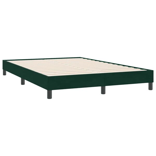 vidaXL Box Spring Posteľ bez matraca Tmavo zelen&aacute; 160x220 cm Zamat
