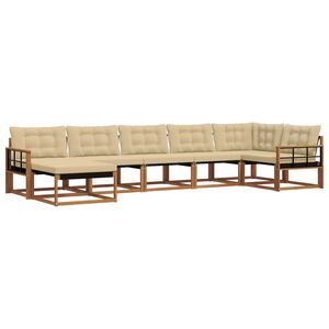 vidaXL Z&aacute;hradn&aacute; s&uacute;prava gaučov s vank&uacute;&scaron;om 21 pcs Pr&iacute;rodn&aacute; a b&eacute;žov&aacute;