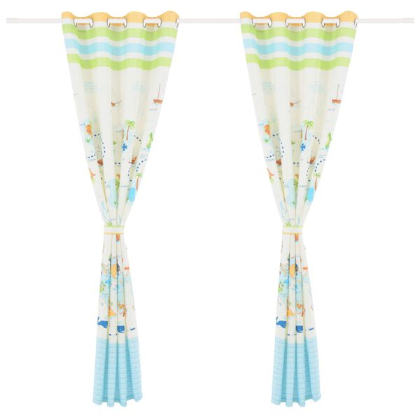 vidaXL Detsk&eacute; zatemňovacie z&aacute;vesy s potlačou 2 ks 140x240 cm svet