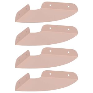 vidaXL Z&aacute;vesn&aacute; polica s poličkou 4 pcs Ružov&aacute; 15 x 15 x 2 cm