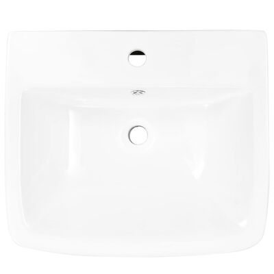 vidaXL Nástenné umývadlo keramické biele 530x440x370 cm