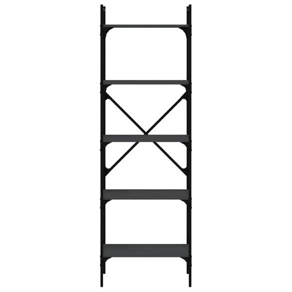 vidaXL Knižnica 5-poschodová čierna 56x31,5x174 cm kompozitné drevo