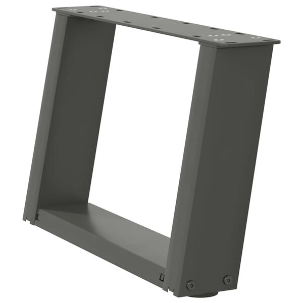 vidaXL Nohy konferenčn&eacute;ho stol&iacute;ka v tvare U, 2 ks, antracitov&eacute;, 40 x (30-31) cm, oceľ