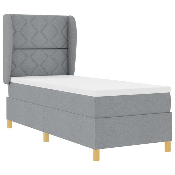 vidaXL Boxspring posteľ s matracom tmavo&scaron;ed&aacute; 90x190 cm Svetlosiv&aacute;