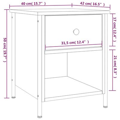 vidaXL Nočné stolíky 2 ks, čierne 40x42x50 cm, kompozitné drevo