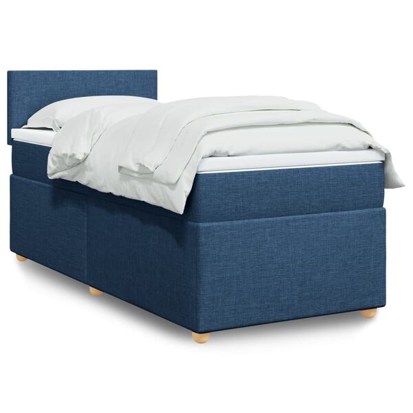 vidaXL Boxspring posteľ s matracom modr&aacute; 100x200 cm l&aacute;tka