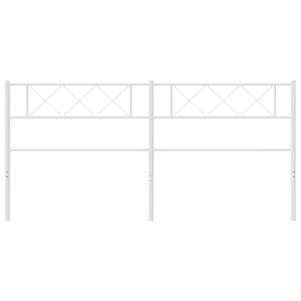 vidaXL Kovov&eacute; n&aacute;hradn&eacute; čelo postele, biele 180 cm