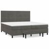 vidaXL Posteľn&yacute; r&aacute;m boxspring s matracom tmavosiv&yacute; 200x200 cm zamat