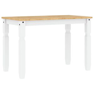vidaXL Jed&aacute;lensk&yacute; st&ocirc;l Corona biely 112x60x75 cm borovicov&yacute; mas&iacute;v
