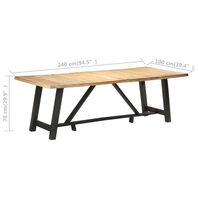 vidaXL Jedálenský stôl 240x100x76 cm surový mangovníkový masív