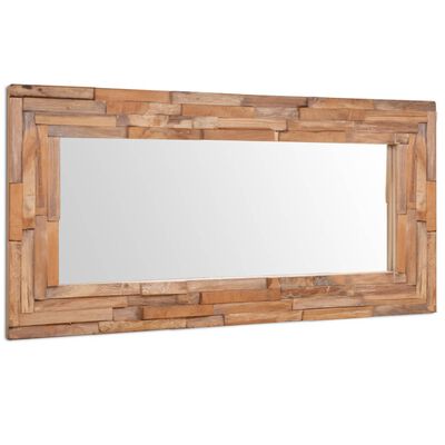 vidaXL Dekoratívne zrkadlo, teakové drevo 120x60 cm, obdĺžnikové