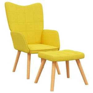 vidaXL Relaxačn&eacute; kreslo s podnožkou, horčicovo žlt&eacute;, l&aacute;tka