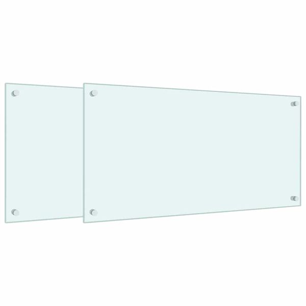 vidaXL Kuchynské zásteny 2 ks biele 80x40 cm tvrdené sklo