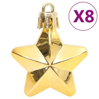 vidaXL 111-dielna sada vianočných ozdôb zlatá polystyrén