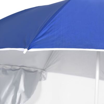 vidaXL Plážový slnečník s bočnými stenami modrý 215 cm