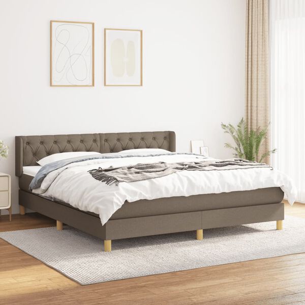 vidaXL Posteľn&yacute; r&aacute;m boxspring s matracom sivohned 160x200 cm l&aacute;tka