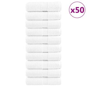 vidaXL Pr&eacute;miov&eacute; um&yacute;vacie utierky SOLUND 50 ks biele 15x21 cm 600 g/m&sup2;