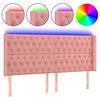 vidaXL Čelo postele s LED ružov&eacute; 203x16x118/128 cm zamat