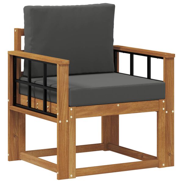 vidaXL Vonkaj&scaron;ia pohovka Mas&iacute;vne ak&aacute;ciov&eacute; drevo a polyester Pr&iacute;rodn&aacute;