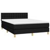 vidaXL Posteľn&yacute; r&aacute;m boxspring s matracom čierny 140x200 cm l&aacute;tka