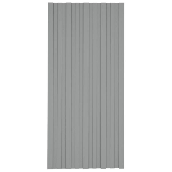 vidaXL Stre&scaron;n&yacute; panel 36 pcs Biely 100 x 45 cm Pozinkovan&aacute; oceľ