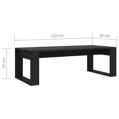 vidaXL Konferenčný stolík, čierny 110x50x35 cm, kompozitné drevo