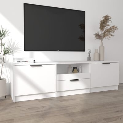 vidaXL TV stolík biely 140x35x40 cm spracované drevo