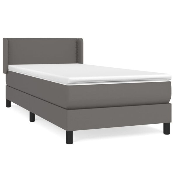 vidaXL Boxspring posteľ s matracom sivá 90x190 cm umelá koža