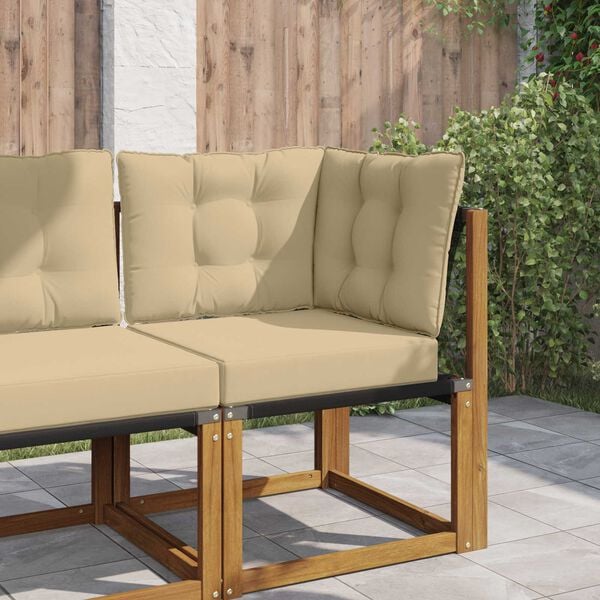 vidaXL Vank&uacute;&scaron; na vonkaj&scaron;iu pohovku 3 pcs B&eacute;žov&aacute; Polyester