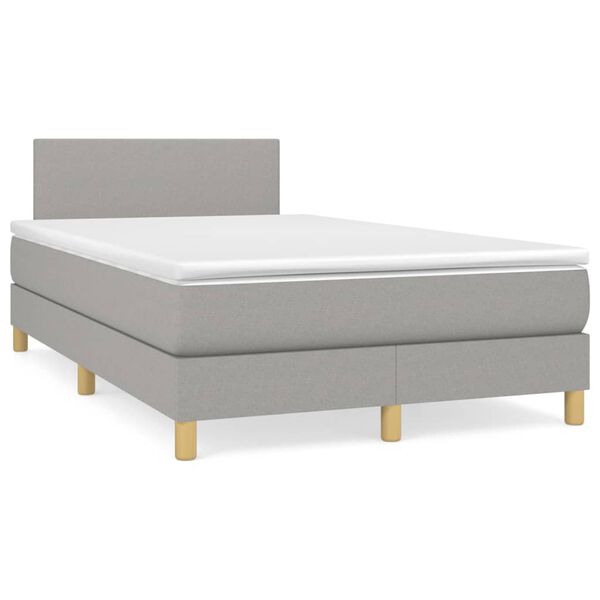 vidaXL Boxspring posteľ s matracom bledosiv&aacute; 120x190 cm l&aacute;tka