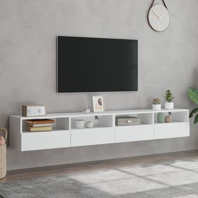 vidaXL TV nástenné skrinky 2 ks biele 100x30x30 cm kompozitné drevo
