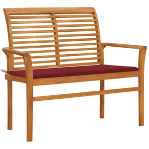 vidaXL Z&aacute;hradn&aacute; lavička a v&iacute;nov&aacute; podložka 112 cm teakov&yacute; mas&iacute;v