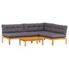 vidaXL 4 Kus S&uacute;pravy pohoviek z paliet do z&aacute;hrady Pevn&eacute; ak&aacute;ciov&eacute; drevo