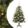 vidaXL Umel&yacute; vianočn&yacute; stromček s pni&scaron;kami Zelen&aacute; 150 cm PVC a PE a kov