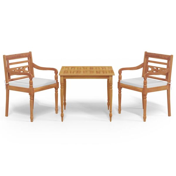 vidaXL 3-dielna z&aacute;hradn&aacute; jed&aacute;lensk&aacute; s&uacute;prava s podložkami t&iacute;kov&yacute; mas&iacute;v