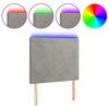 vidaXL Čelo postele s LED bledosiv&eacute; 100x5x118/128 cm zamat
