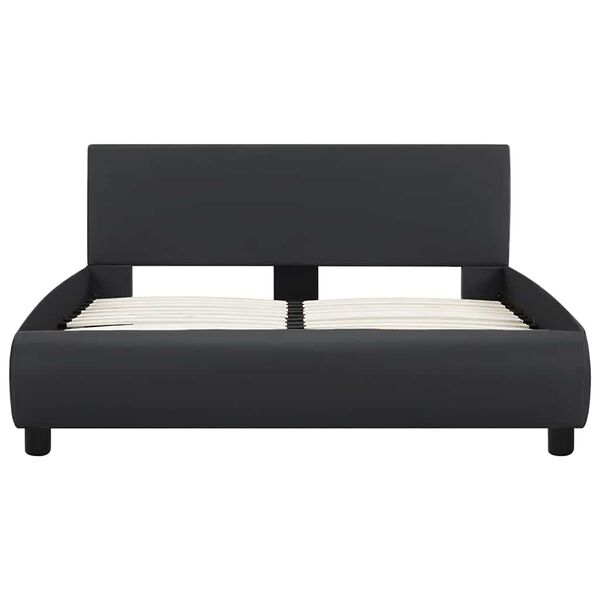 vidaXL Posteľný rám s LED, čierny, umelá koža 120x200 cm