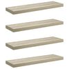 vidaXL Pl&aacute;vaj&uacute;ce n&aacute;stenn&eacute; police 4 ks, dubov&eacute; 80x23,5x3,8 cm, MDF