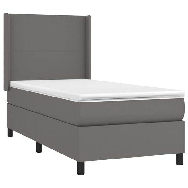 vidaXL Boxspring posteľ s matracom siv&aacute; 80x200 cm umel&aacute; koža