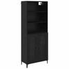 vidaXL Highboard Čierny dub 69,5 x 34 x 180 cm Kompozitn&eacute; drevo