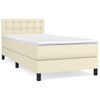 vidaXL Boxspring posteľ s matracom kr&eacute;mov&aacute; 100x200 cm umel&aacute; koža