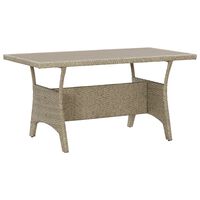 vidaXL Záhradný stôl sivý 120x70x66 cm polyratanový