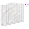 vidaXL Obl&uacute;kov&eacute; gabionov&eacute; ko&scaron;e 15 ks 300x50x220/240 cm pozinkovan&eacute; železo