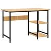 vidaXL Poč&iacute;tačov&yacute; st&ocirc;l, čierny a svetl&yacute; dub 105x50x72 cm, MDF a kov